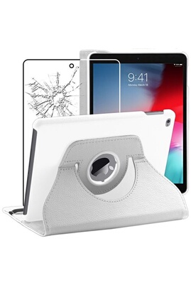 Housse Tablette EbestStar Housse pour iPad Mini 2019 (Mini 5), iPad Mini 4  2015 Support Rotatif 360 PU Cuir, Blanc + Film VERRE Trempé