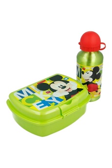 Coffret repas bébé Mickey Mouse Mickey mouse - ensemble lunchbox + bouteille aluminium 400 ml