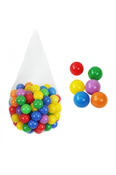 Autres jeux créatifs Monsieur Bébé Lot de 5 sacs de 100 balles de jeu ou de piscine diamètre 5,5 cm indéformables + filet de rangement - multicolore
