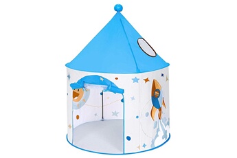Tente et tipi enfant Helloshop26 Tente de jeu enfant tipi pop-up portable avec sac de transport intérieur et extérieur idée cadeau blanc et bleu 12_0001527