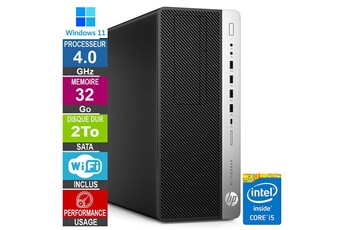PC HP Elitedesk 800 G4 Twr i5-8400 4Ghz 32Go/2To WiFi W11