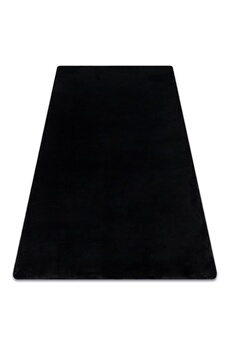 Tapis pour enfant Rugsx Tapis posh shaggy noir très épais, en peluche, antidérapant, lavable 50x80 cm