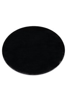 Tapis pour enfant Rugsx Tapis cercle posh shaggy noir très épais, en peluche, antidérapant, lavable cercle 80 cm