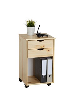 caisson et casier de bureau idimex caisson de bureau sur roulettes kano, avec 2 tiroirs, en pin massif naturel
