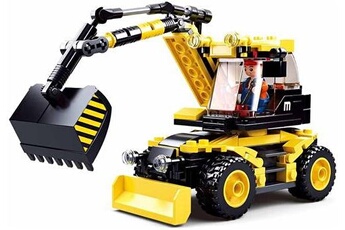 Lego GENERIQUE Jeu de construction brique emboitable compatible sluban town excavatrice sur roues engin chantier m38-b0805 figurine articulé