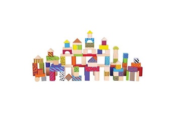 Autres jeux de construction GENERIQUE New classic toys blocs de bois fantasiejunior 100 blocs