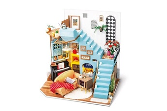Autres jeux de construction GENERIQUE Robotime kit de construction d'une maison de poupée de 23 cm en bois/textile 3 pièces