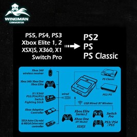 Mcbazel Brook Super Convertisseur USB pour Manette PS2 vers Xbox One Mcbazel Brook Super Convertisseur USB pour Manette PS2 vers Xbox One