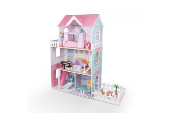 Autre jeux éducatifs et électroniques Playtown Maison de poupée en bois de 3 étages avec accessoires filles pretty house xxl