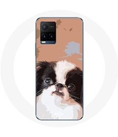 Coque pour Vivo Y21s 2021 / Y21 2021 Epagneul japonais Noir et Blanc Race de chiens