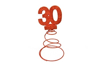 Article et décoration de fête Visiodirect Lot de 10 centres de table pour anniversaire 30 ans - rouge pailletée