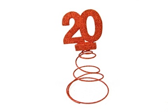 Article et décoration de fête Visiodirect Lot de 10 centres de table pour anniversaire 20 ans - rouge pailletée