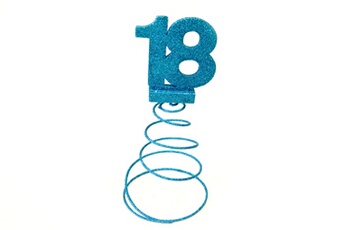 Article et décoration de fête Visiodirect Lot de 10 centres de table pour anniversaire 18 ans - turquoise pailletée