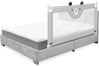 Barrière de lit bébé Giantex Barrière de lit de sécurité pour bébé, rail de lit de sécurité pour tout-petits, réglable en hauteur 72,5 -101,5cm, gris, 145 x 25 cm