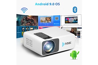 Vidéoprojecteur Troisc Videoprojecteur android 1080p full hd wifi 8000 lumens bluetooth recopie l'écran projection latérale 300" max