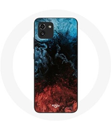 Coque pour Samsung Galaxy A03 fond de texture abstraite rouge noir bleu