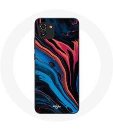 Coque pour Samsung Galaxy A03 Texture abstraite bleu noir rouge