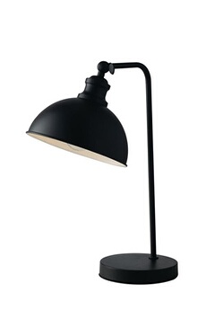 lampe à poser fan europe charleston - lampe de travail de table, noir blanc, e27