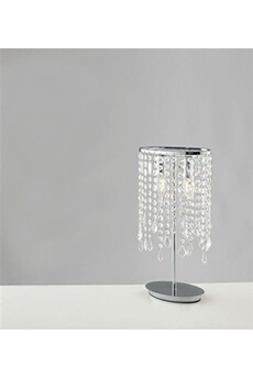 lampe à poser fan europe breeze lampe chrome, cristaux k9 25.5x44.5cm