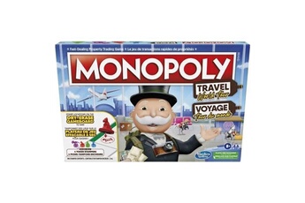 Autres jeux créatifs Monopoly Monopoly voyage autour du monde, jeu de societe, des 8 ans, avec pions-tampons encreurs et plateau effaçable a sec