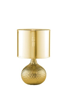 lampe à poser fan europe pulsar lampe à poser avec abat-jour rond or, céramique avec abat-jour pvc 22x35cm