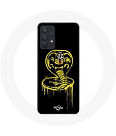 Coque pour Samsung Galaxy A13 5G Cobra Kai Logo Jaune Fond Noir Affiche Série