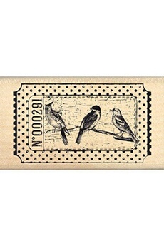 Autres jeux créatifs Florilèges Design Florilèges design fd114038 tampon scrapbooking ticket oiseaux beige 4 x 7 x 2,5 cm