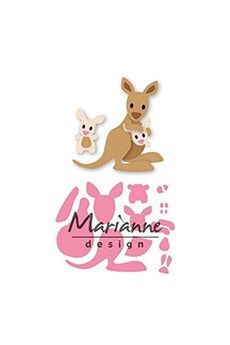 Autres jeux créatifs Marianne Design Marianne design collectables eline's kangaroo and baby, métal, rose, 21 x 15 x 0,5 cm