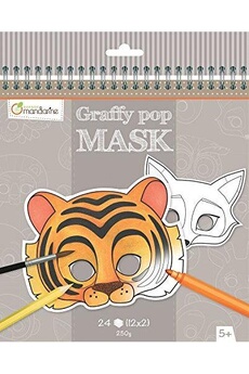 Autres jeux créatifs Avenue Mandarine Avenue mandarine ``motifs d'animaux graffy pop masque colorant pack noir/blanc