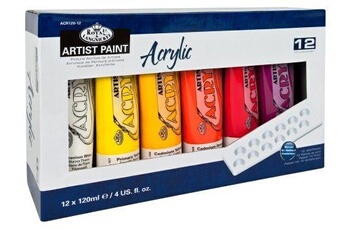 Autres jeux créatifs ROYAL & LANGNICKEL Royal & langnickel acr120-12 assortiment de 12 tubes de peinture acrylique 12 x 120 ml