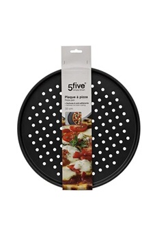 plat / moule five simply smart - plaque à pizza métal perforé 33cm gris foncé