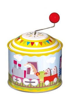 Autres jeux créatifs Lena Lena- boîte à musique le petit train d'env. 10,5 x 7,5 cm, avec mélodie le printemps, rotatif pour enfants à partir de 18 mois, orgue avec motif