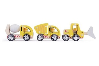 Voiture GENERIQUE New classic toys véhicules de construction junior wood yellow 3-piece