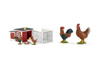 Figurine de collection Schleich Schleich - figurines animaux de la ferme ( poulailler, poule, coq)