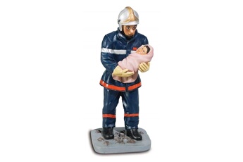 Figurine de collection Impexit Impexit - figurine résine pompier avec enfant dans les bras 12/5/5 cm