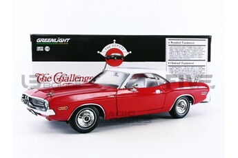 Voiture Greenlight Collectibles Voiture miniature de collection greenlight collectibles 1-18 - dodge challenger - 1970 - red / white - 13618