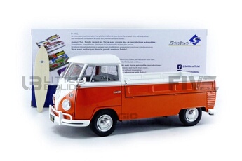 Voiture Solido Voiture miniature de collection solido 1-18 - volkswagen t1 pick up - 1950 - white / orange - 1806701