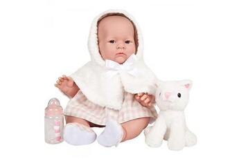 Poupée Berenguer Berenguer - all-vinyl baby doll. Dressed in a white and pink 3 piece outfitit. Real girl! -