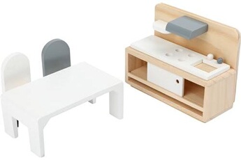 Accessoire poupée SMALL FOOT Small foot meubles de maison de poupée filles en bois clair/blanc 4 pièces