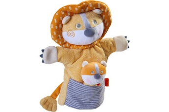 Poupée Haba Haba marionnette à main lion avec bébé junior 30 x 22 cm polyester orange