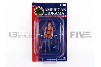 Voiture American Diorama Voiture miniature de collection american diorama 1-18 - figurines beach girls - gina - red / blue - 76314