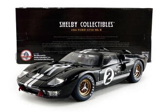 Voiture Shelby Voiture miniature de collection shelby collectibles 1-18 - ford gt 40 mk ii - winner le mans 1966 - black - shelby408