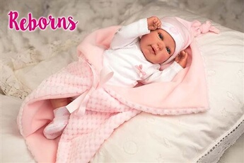 Poupée Reborn Reborn poupée 45 rose avec couverture