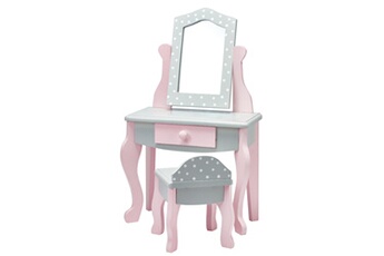 Accessoire poupée Olivia's Meuble Olivias little world - princess 18 inch doll furniture vanity table and chair set (grey polka dots) fits american girls, our generation and more