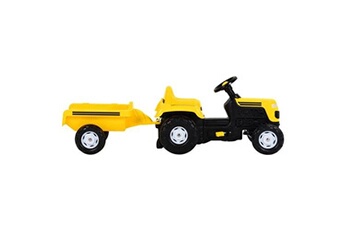 Voiture Vidaxl Vidaxl tracteur à pédales avec remorque pour enfants jaune