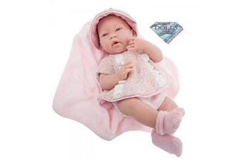 Poupée Berenguer Berenguer - all-vinyl la newborn doll in pink short sleeve outfit with blanket. Real girl! -