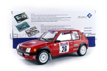 Voiture Solido Voiture miniature de collection solido 1-18 - peugeot 205 rallye pts - tour de corse 1990 - red - 1801709