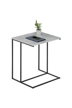 table d'appoint idimex table d'appoint rectangulaire vitorio en métal noir et plateau en mdf décor béton