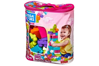 Autres jeux de construction Mega Bloks Mega bloks sac rose, briques et jeu de construction, 80 pièces, jouet pour bébé