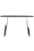 Pegane Console Table en acier argente et MDF coloris noir - Longueur 120 x Profondeur 40 x Hauteur 76 cm -- photo 3
